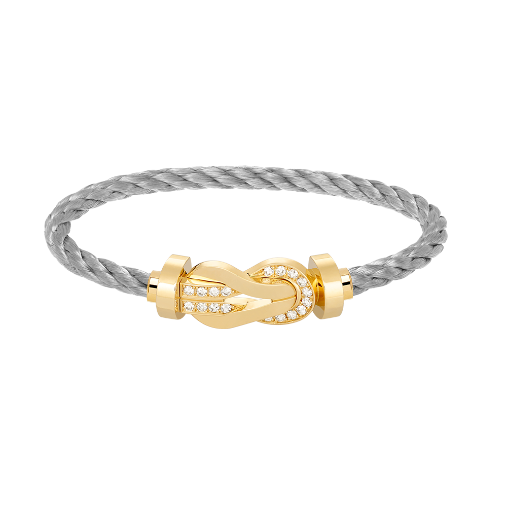 [Royal]CHANCE LARGE 8 FIGURE BUCKLE HALF DIAMOND BRACELET GOLD