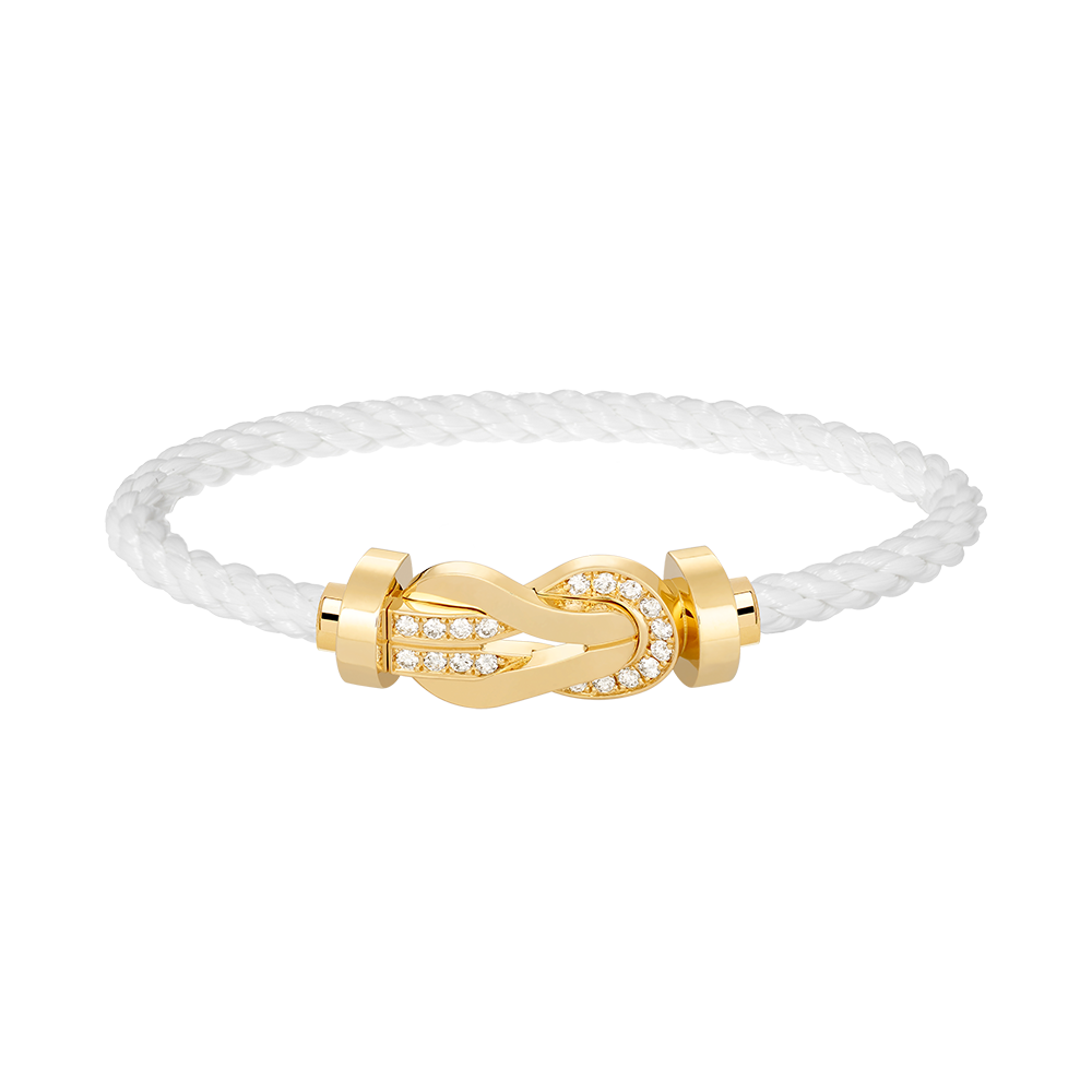 [Royal]CHANCE LARGE 8 FIGURE BUCKLE HALF DIAMOND BRACELET GOLD