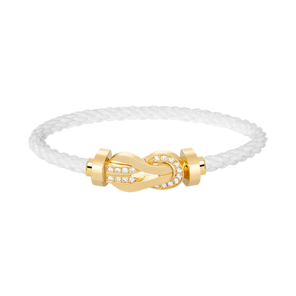 [Royal]CHANCE LARGE 8 FIGURE BUCKLE HALF DIAMOND BRACELET GOLD