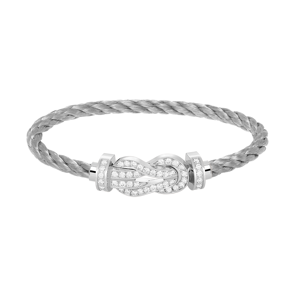 [Royal]CHANCE LARGE 8 FIGURE BUCKLE FULL DIAMOND BRACELET SILVER