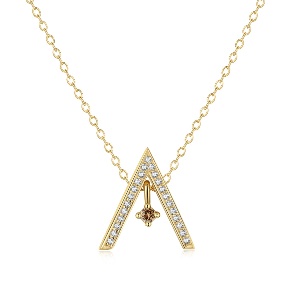 [Royal]Sparkling "A" Shape Necklace