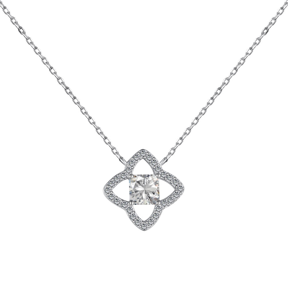 [Royal]Exquisite Flower Shape Princess Cut Necklace