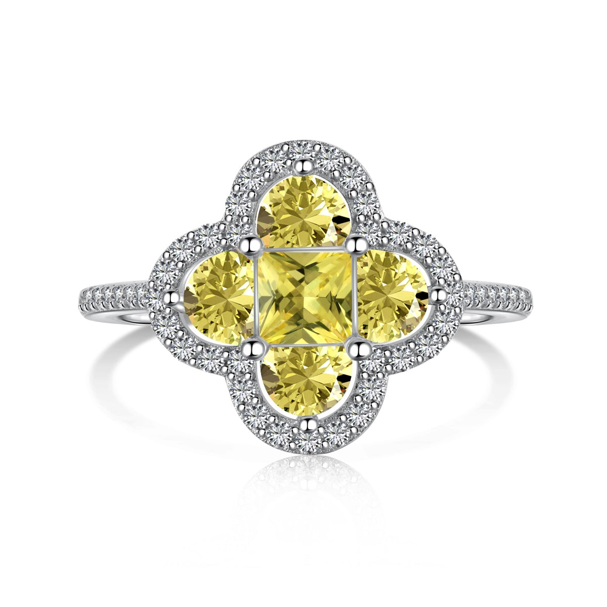 [Royal]Luxuriöser Eternity-Bankettring in Blumenform