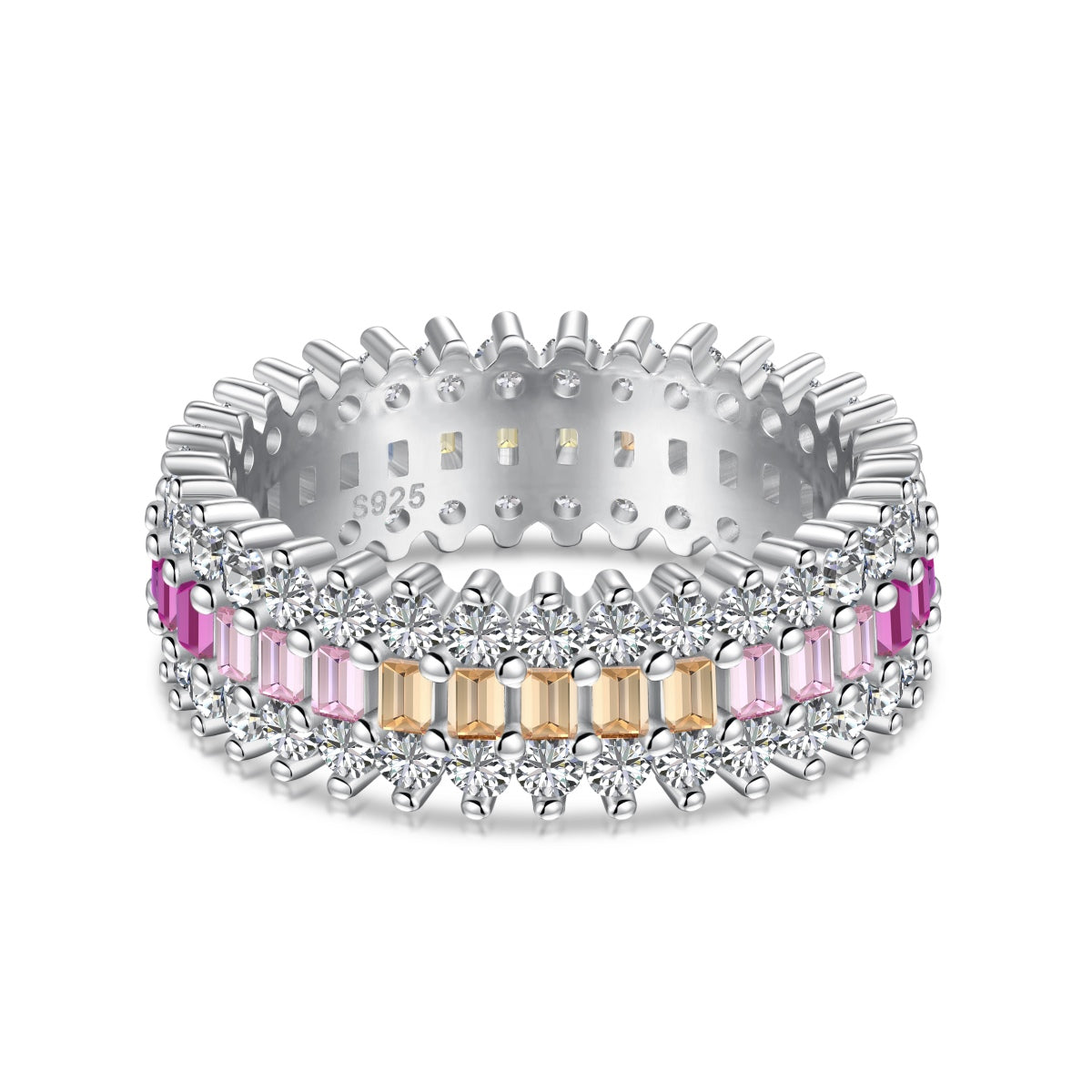 [Royal] Verzierter bunter Radiant Cut Alltagsring