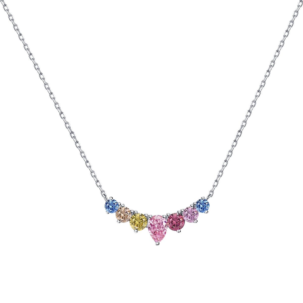 [Royal]Dainty Colorful Heart Necklace