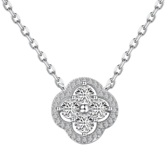 [Royal]Exquisite Necklace With Four-Leaf Clover Flower Design