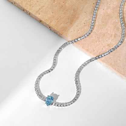 [Royal]1.0 carat Unique Pear Cut Tennis Necklace