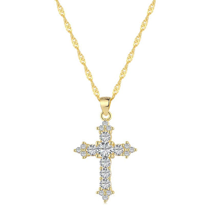 [Royal]Delicate Cross Shape Necklace