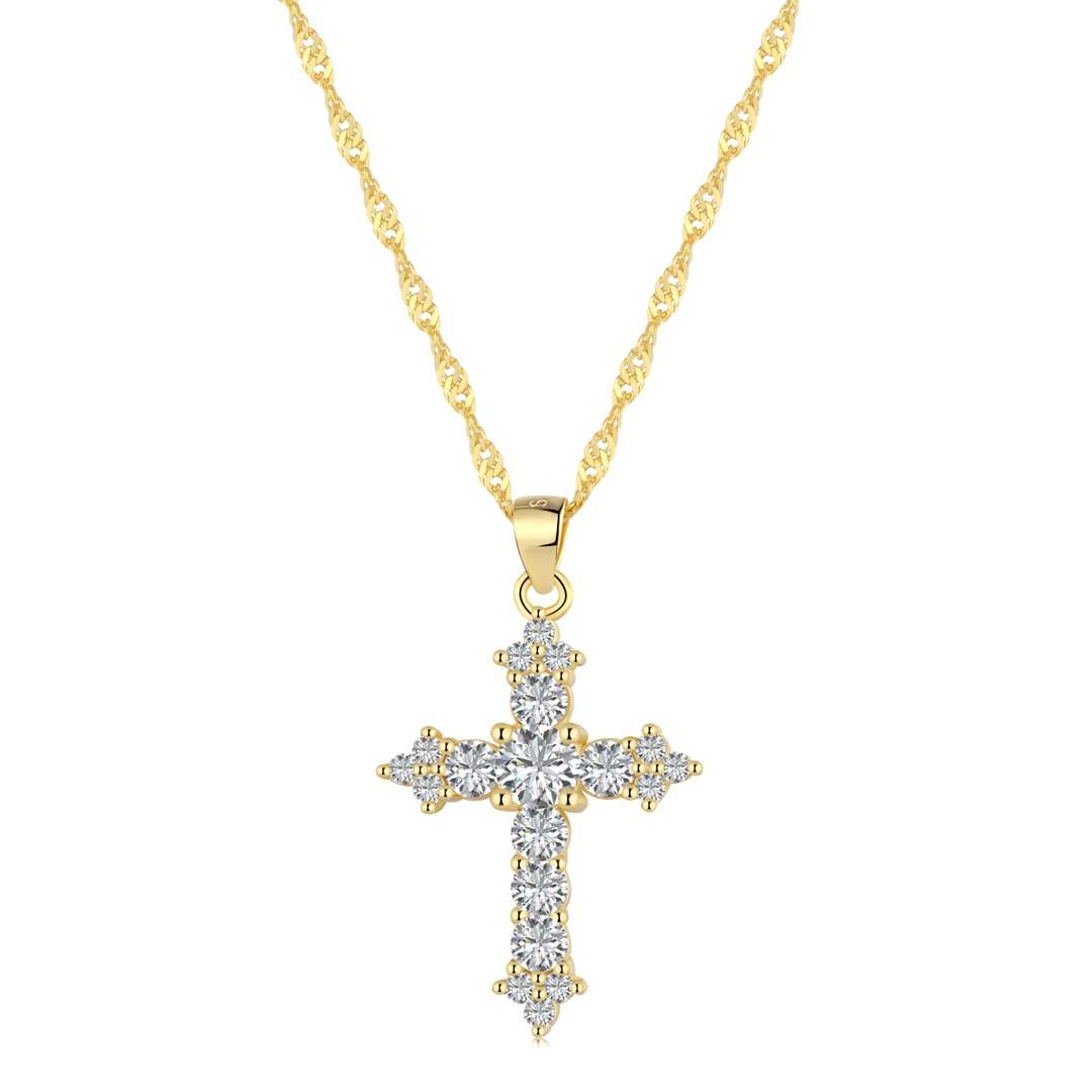 [Royal]Delicate Cross Shape Necklace