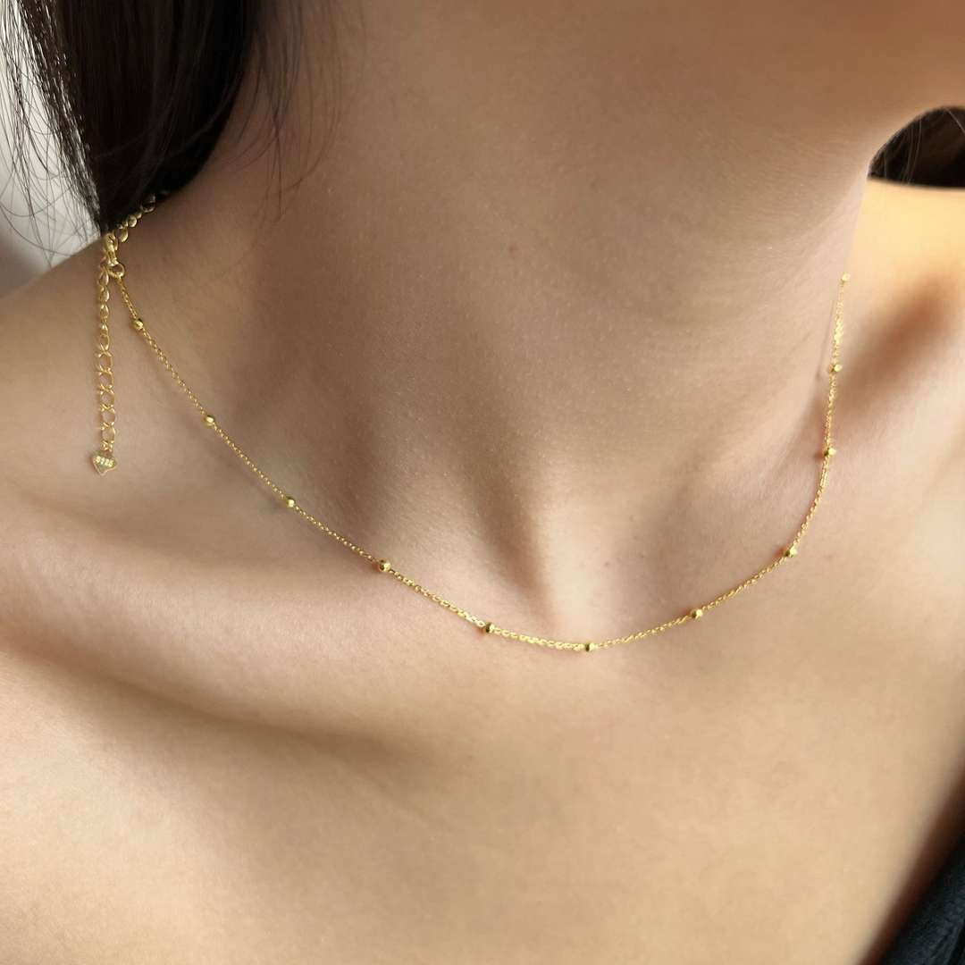 [Royal]Small Bead Clavicle Chain Simple Necklace