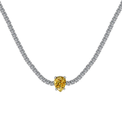 [Royal]1.0 carat Unique Pear Cut Tennis Necklace