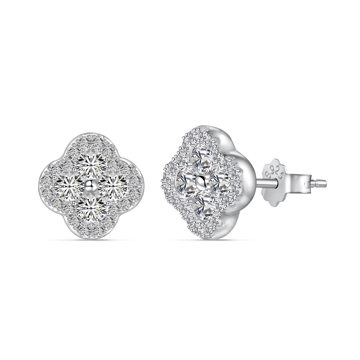 [Royal]Four-Leaf Clover Flower Shaped Earrings