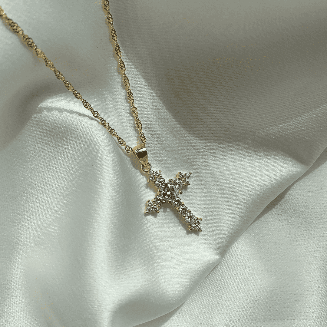 [Royal]Delicate Cross Shape Necklace