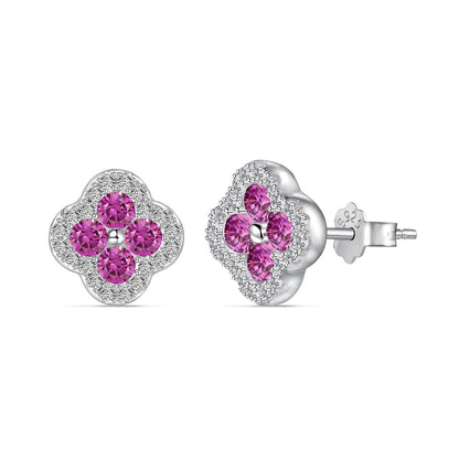 [Royal]Four-Leaf Clover Flower Shaped Earrings