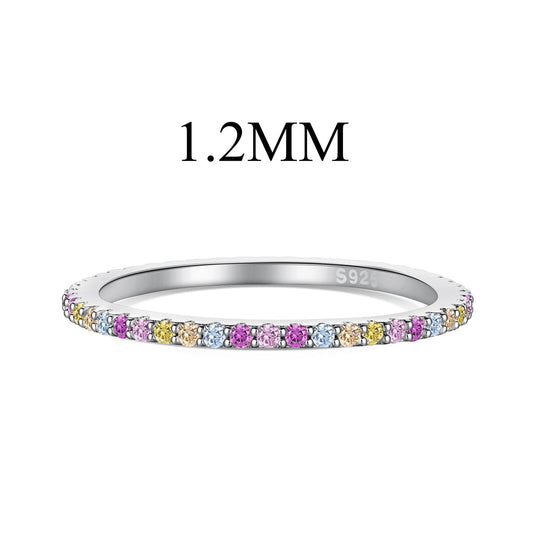 [Royal]Ornate Colorful Round Cut Tennis Ring