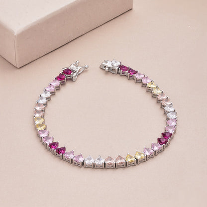 [Royal]Luxurious Colorful Romantic Heart Shape Lover Bracelet