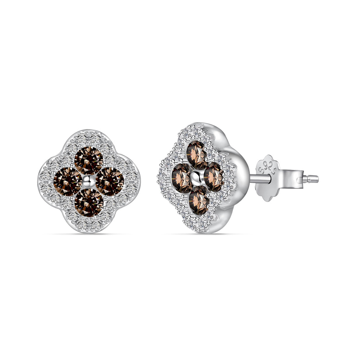 [Royal]Four-Leaf Clover Flower Shaped Earrings