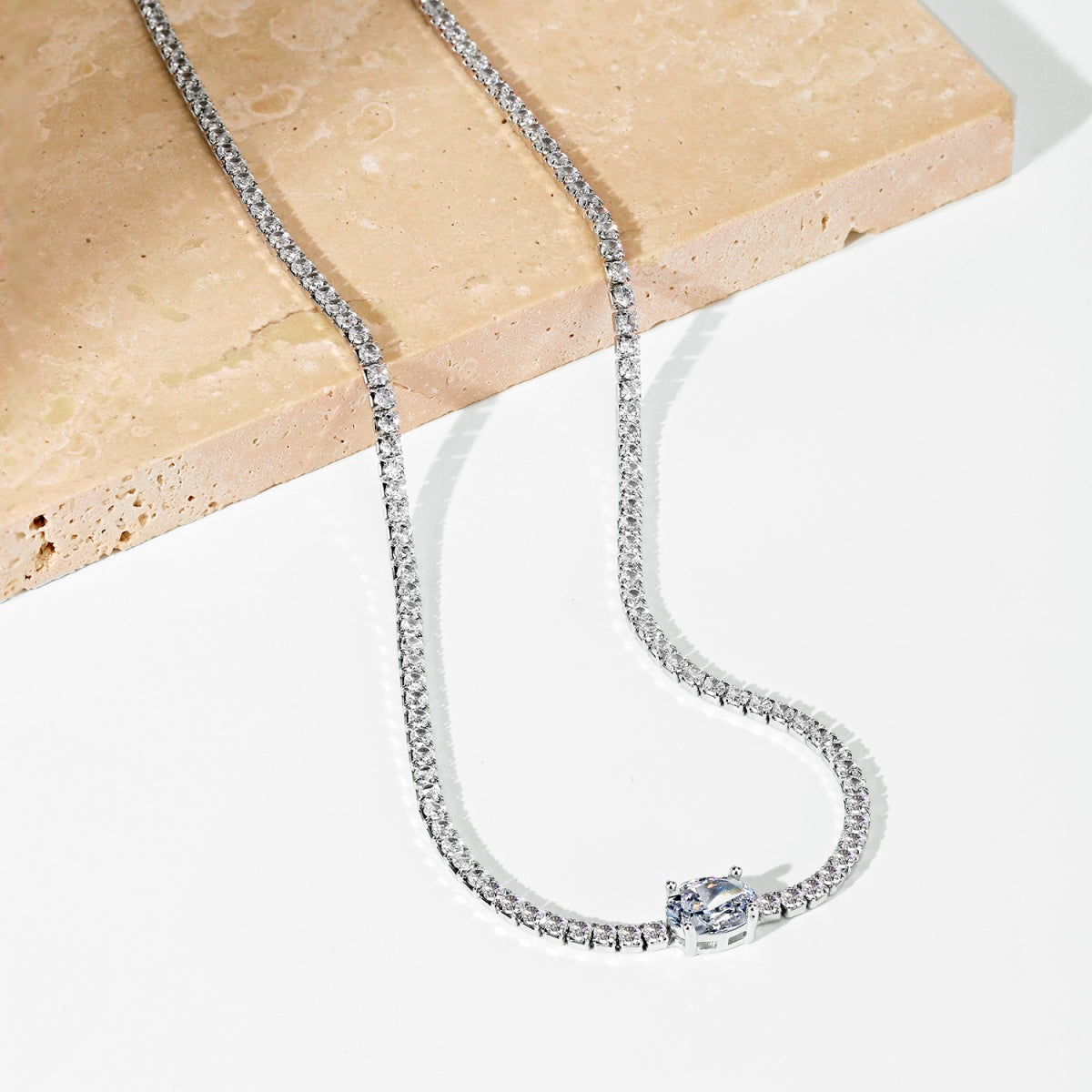 [Royal]1.0 Carat Shining Oval Cut Necklace