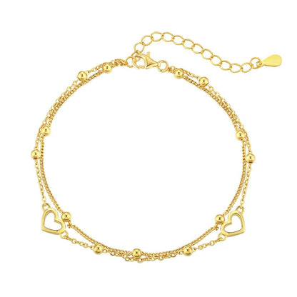 [Royal]Dainty Double Layer Love Heart Bracelet