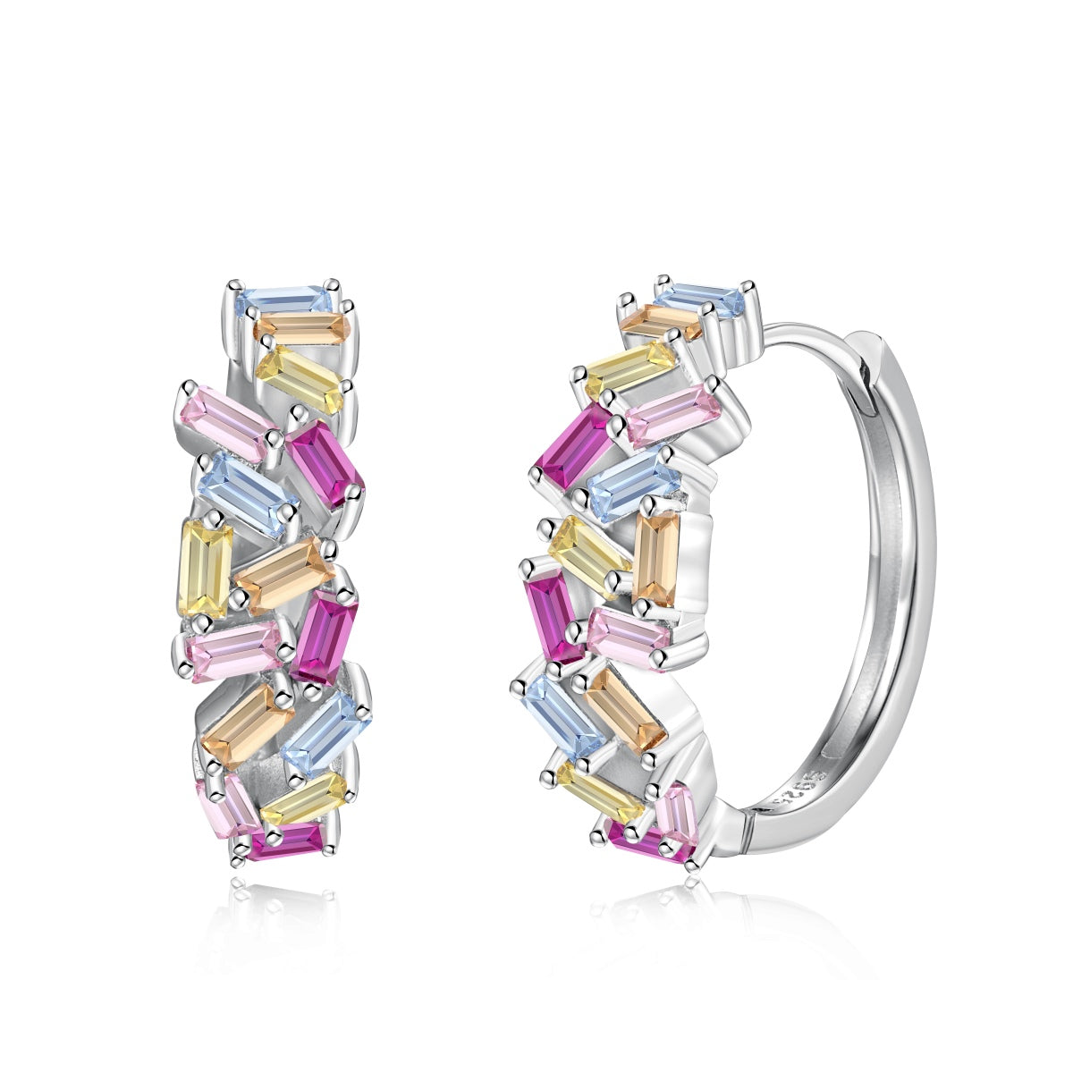 [Royal]Dazzling Colorful Emerald Cut Daily Earrings