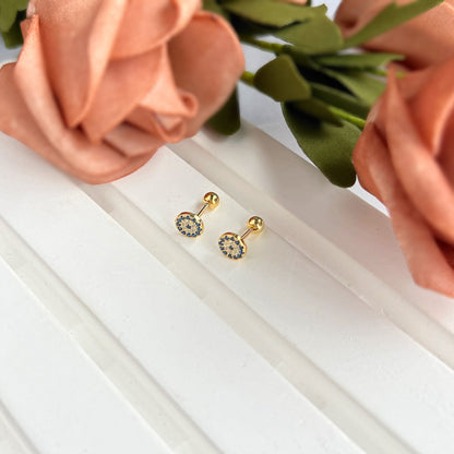 [Royal]Devil's Eye Ear Bone Nail Earrings