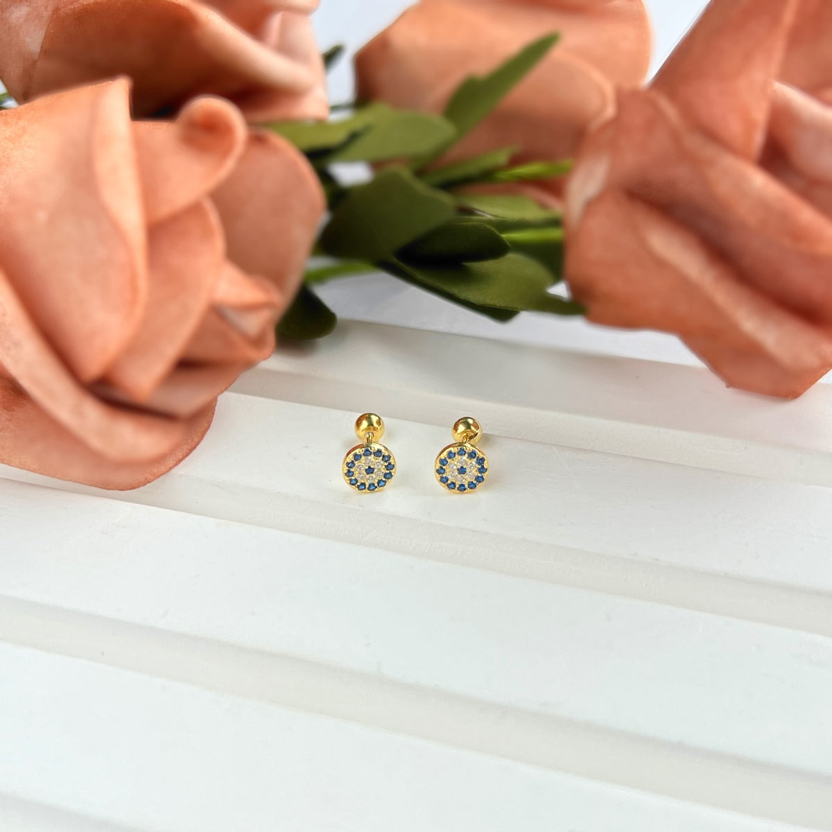 [Royal]Devil's Eye Ear Bone Nail Earrings