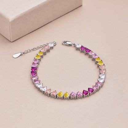 [Royal]Luxurious Colorful Romantic Heart Shape Lover Bracelet