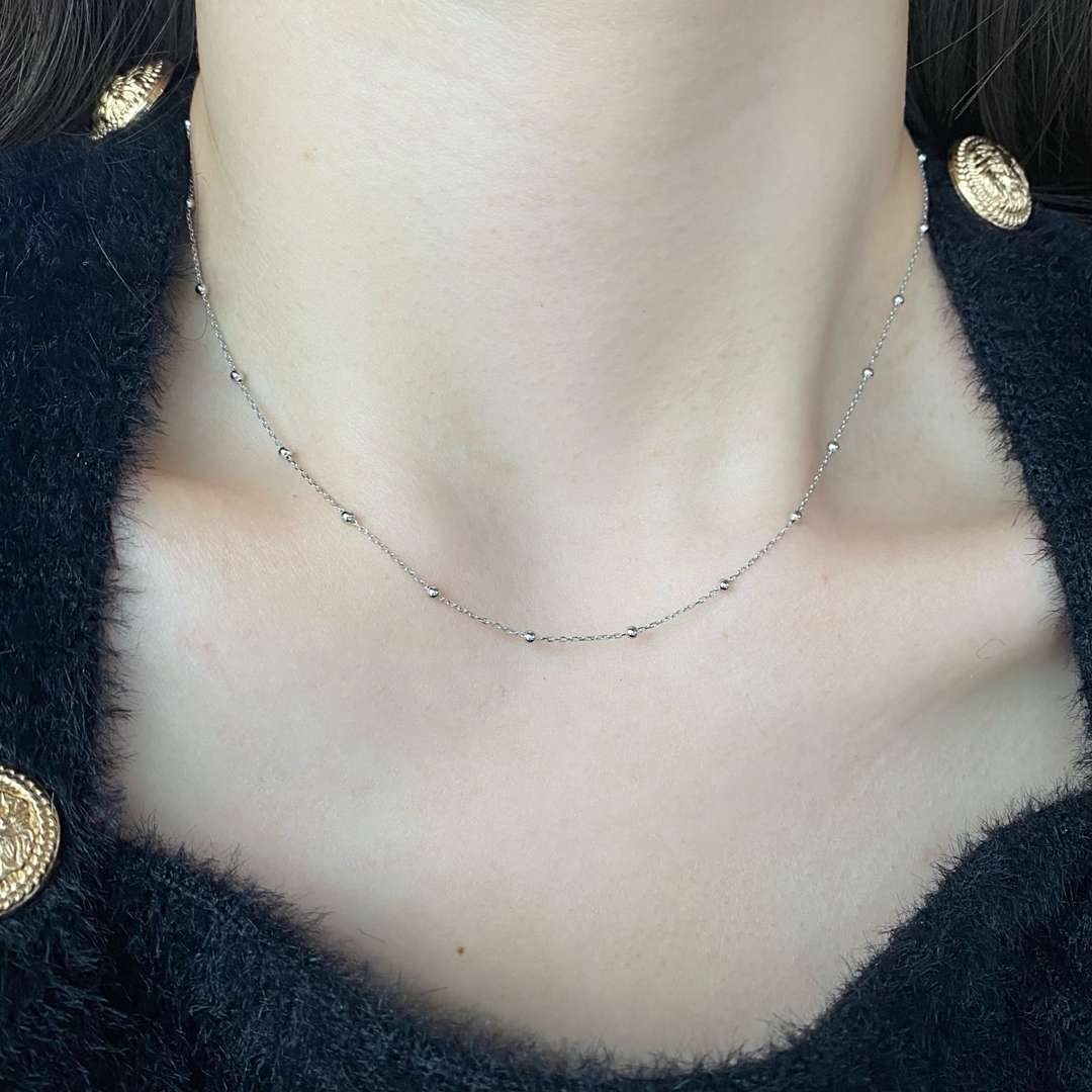 [Royal]Small Bead Clavicle Chain Simple Necklace