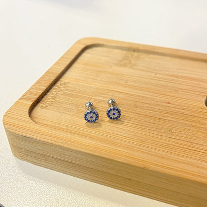 [Royal]Devil's Eye Ear Bone Nail Earrings