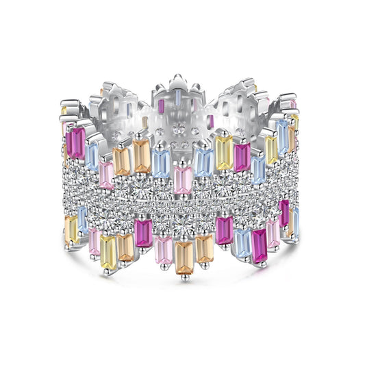 [Royal]Luxurious Colorful Radiant Cut Daily Ring