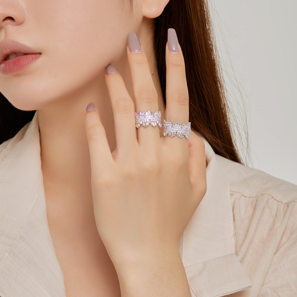 [Royal]Luxurious Colorful Radiant Cut Daily Ring