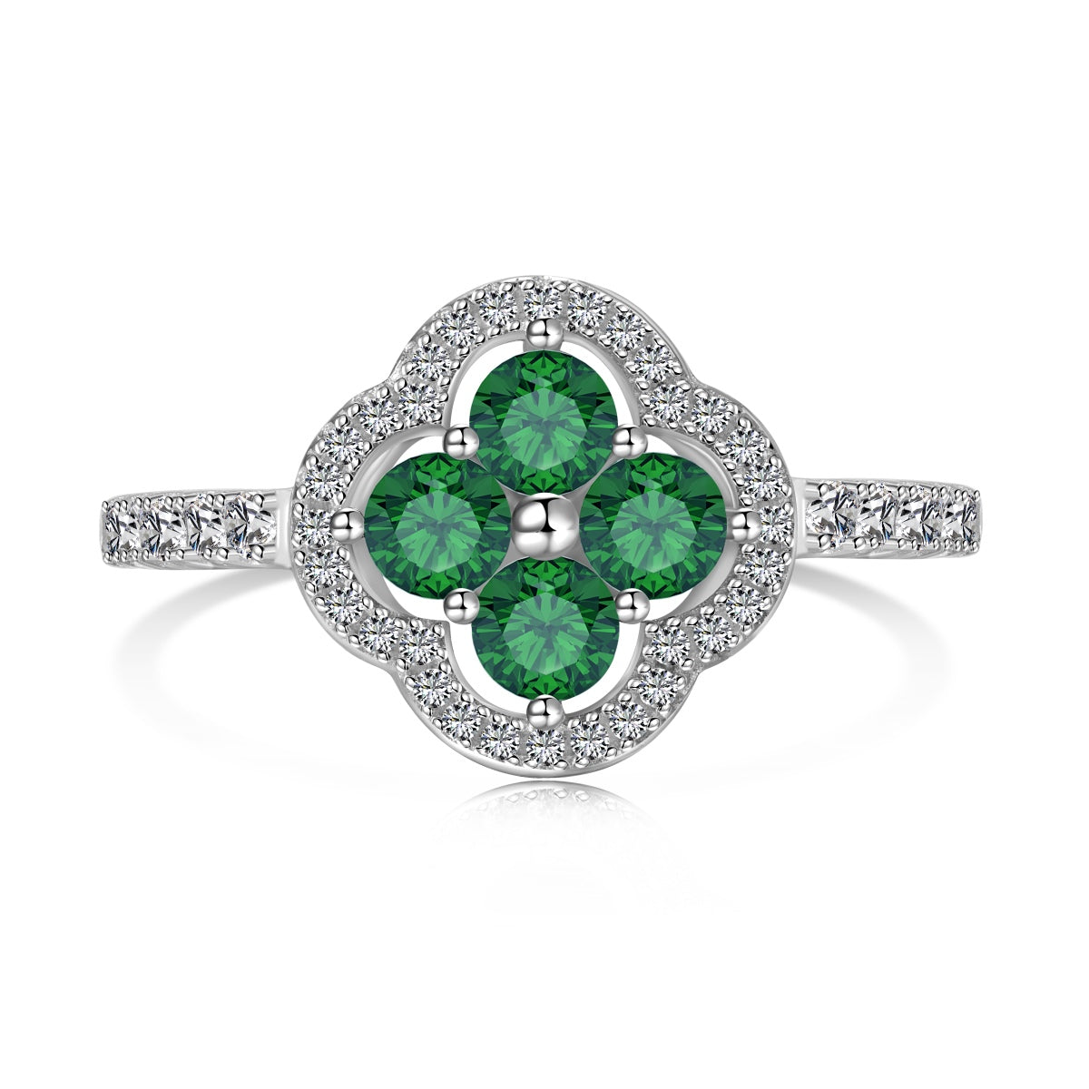 [Royal]Four Leaf Clover Flower Design Ring