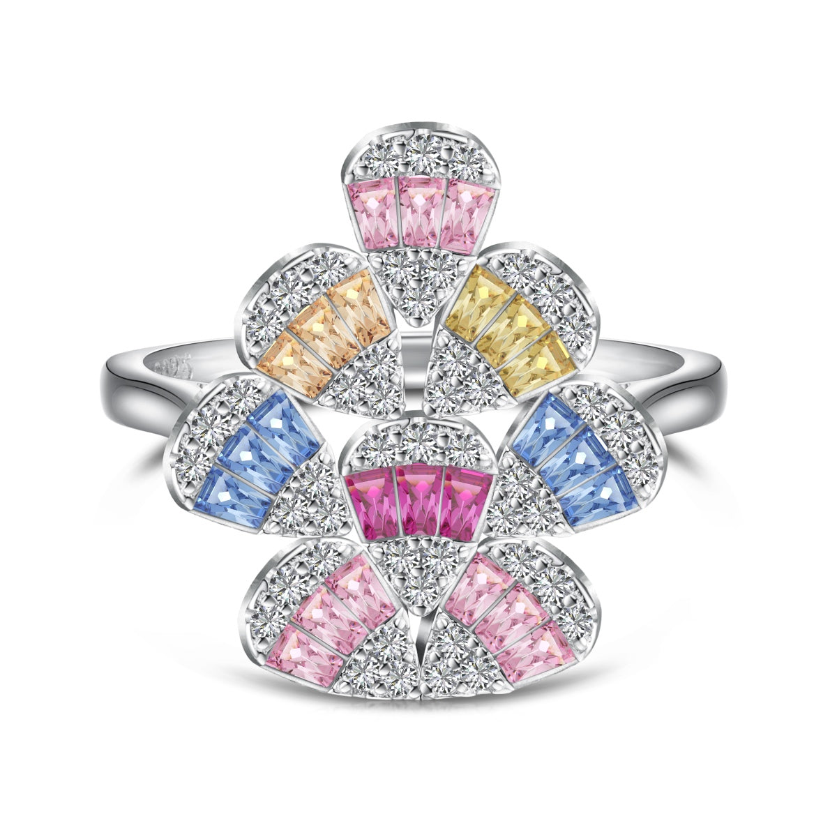 [Royal]Sparkling Colorful Water Drop Shape Daily Ring