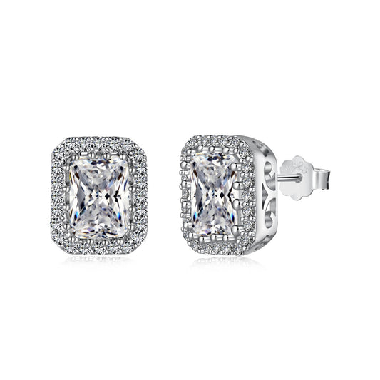 [Royal]1.0 Carat Luxurious Dainty Emerald Cut Daily Earrings