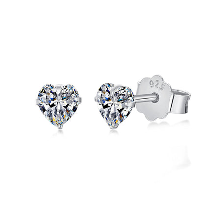 [Royal]Sparkling Heart Shaped Simple Earrings