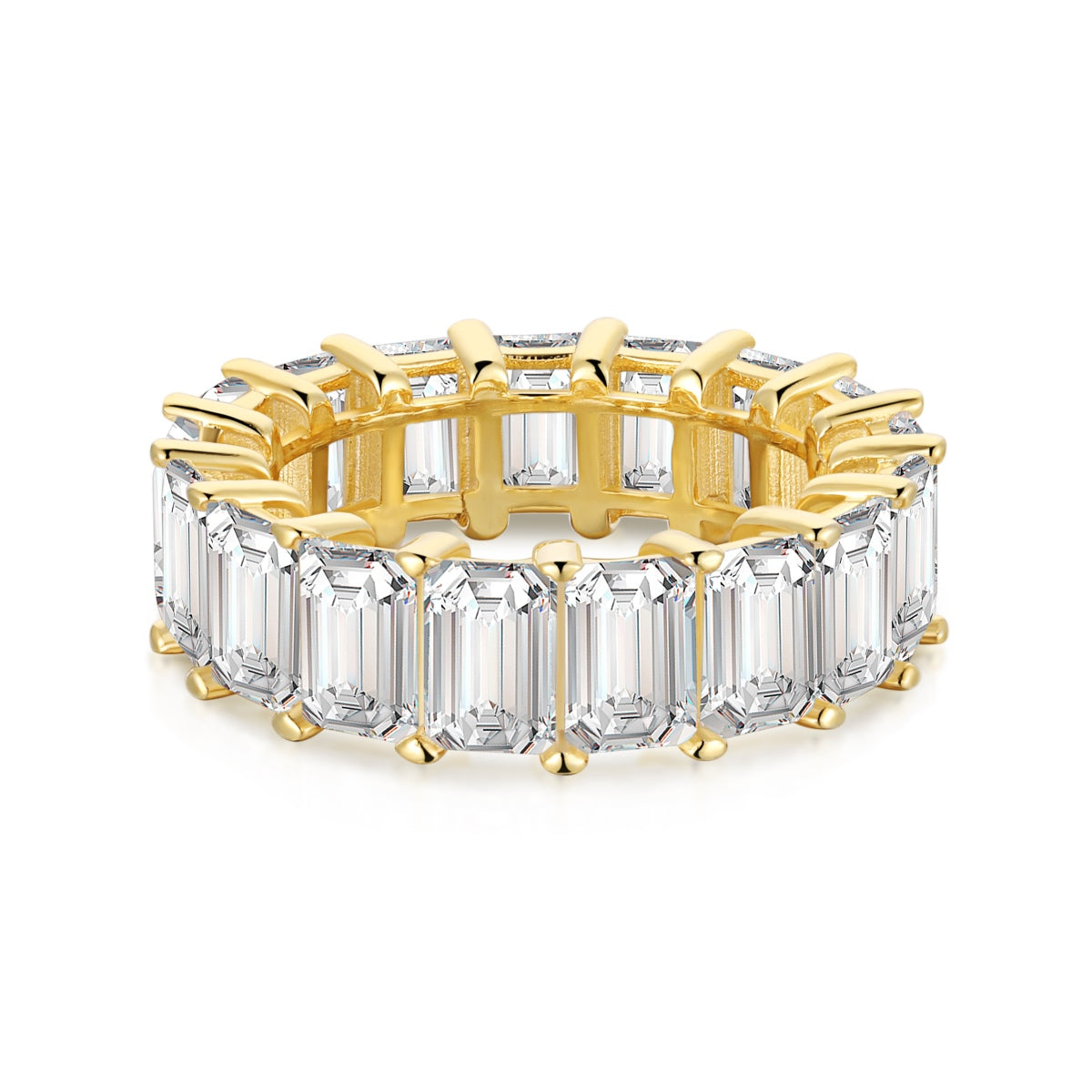 [Royal]0.75 Carat Elegant Emerald Cut Tennis Ring