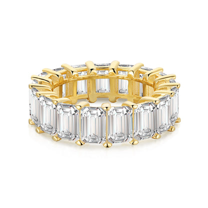 [Royal]0.75 Carat Elegant Emerald Cut Tennis Ring