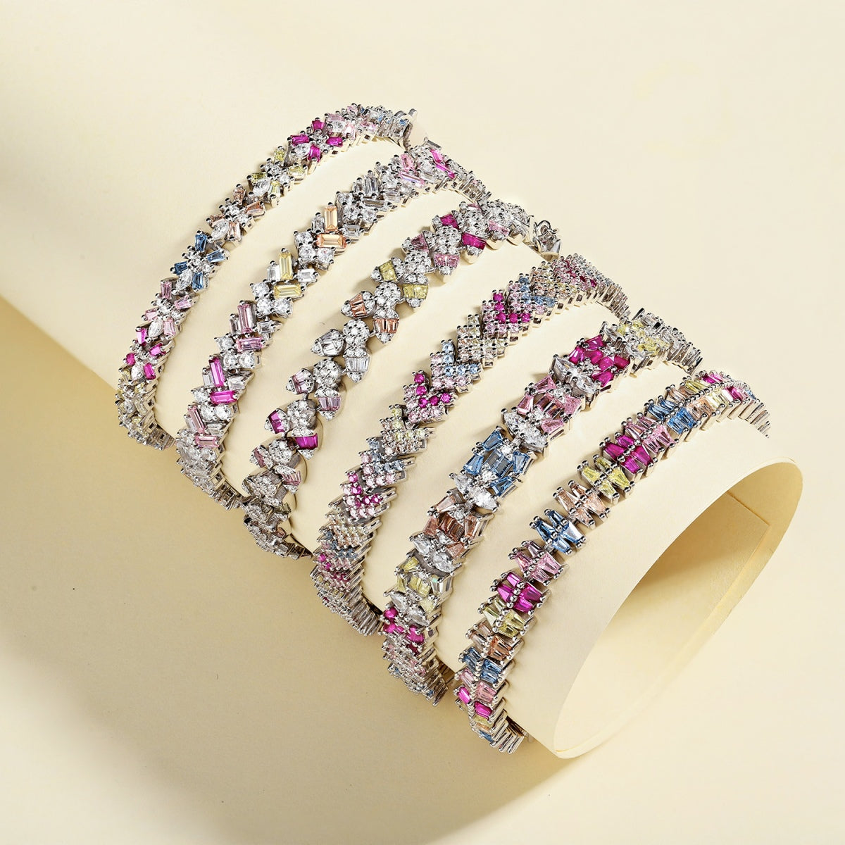 [Royal]Dazzling Unique Multi Shape Daily Bracelet