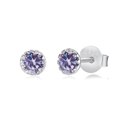 [Royal]Sparkling Colorful Round Shape Earrings