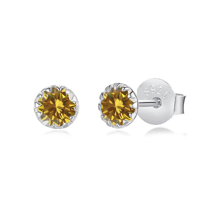 [Royal]Sparkling Colorful Round Shape Earrings