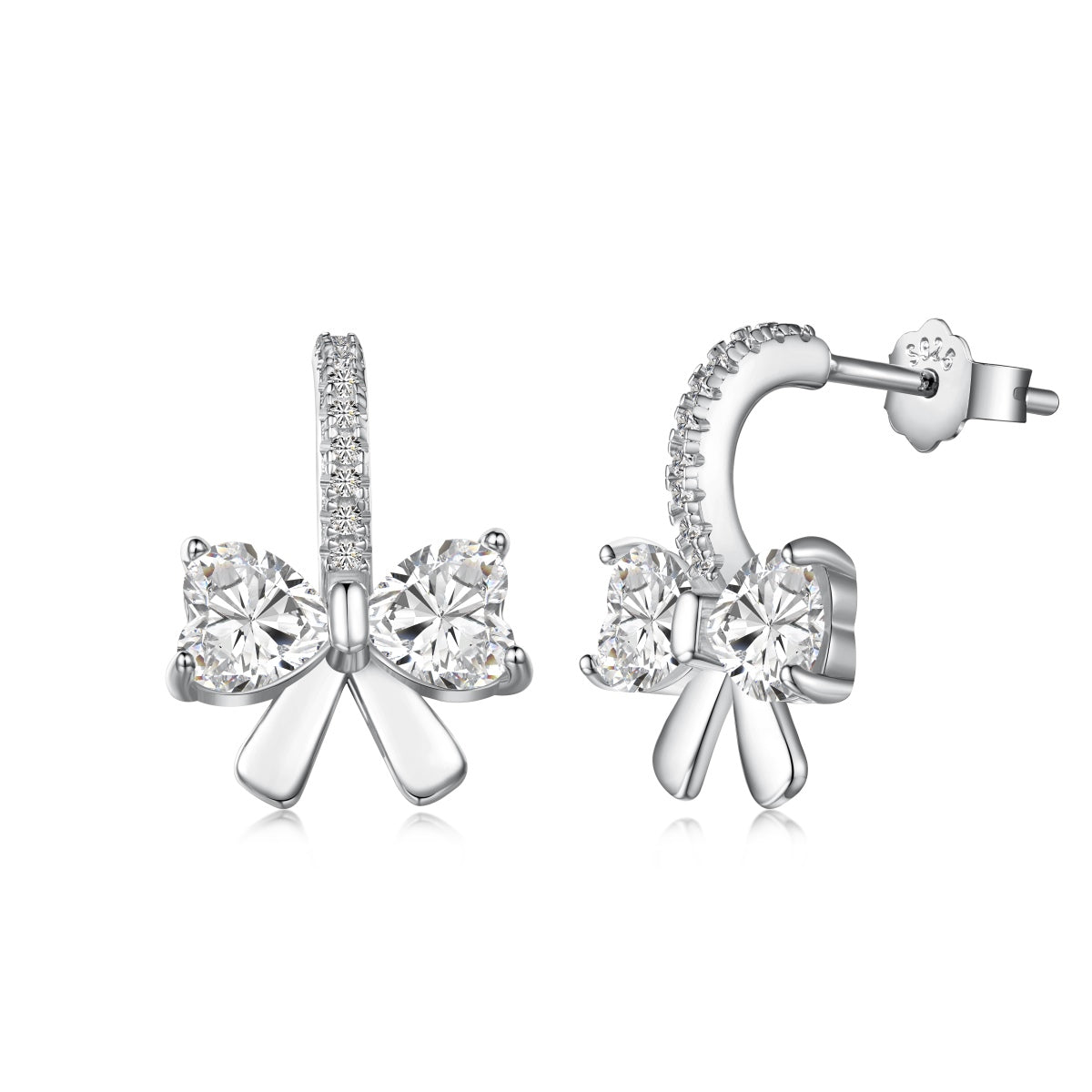 [Royal]Exquisite Earrings With Heart-Shaped Bow Design