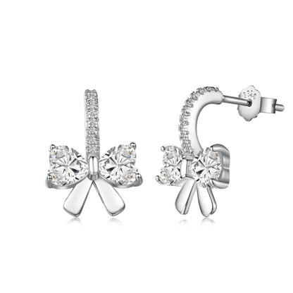 [Royal]Exquisite Earrings With Heart-Shaped Bow Design