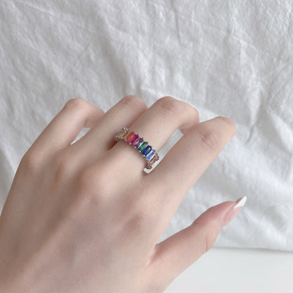 [Royal]Unique Colorful Radiant Cut RIng