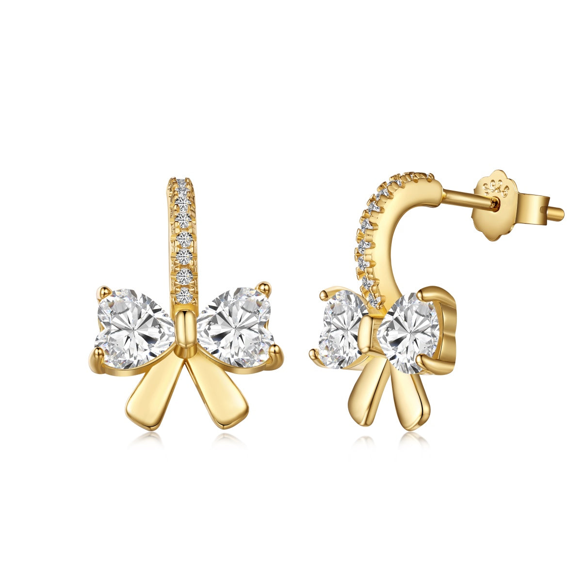 [Royal]Exquisite Earrings With Heart-Shaped Bow Design