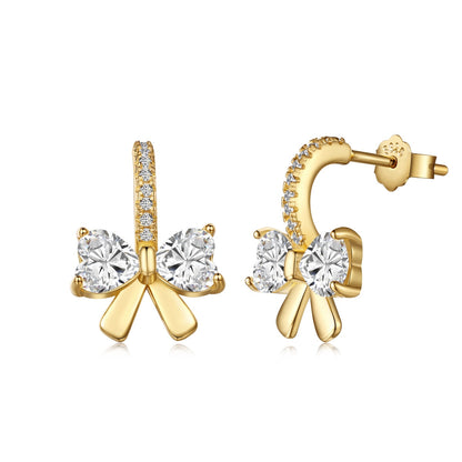 [Royal]Exquisite Earrings With Heart-Shaped Bow Design