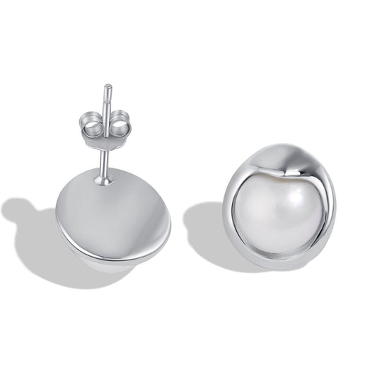 [Royal]Dainty Bread Pearl Earrings