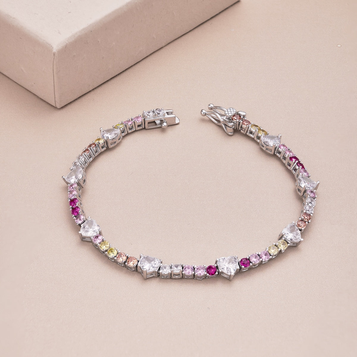 [Royal]Romantic Heart Shape Round Cut Lover Bracelet