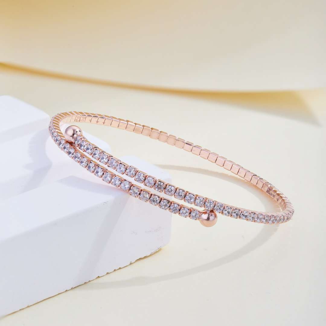 [Royal]Row of Diamonds Round Fashion Bracelet