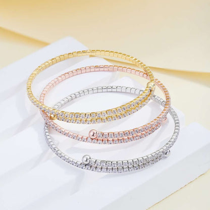 [Royal]Row of Diamonds Round Fashion Bracelet