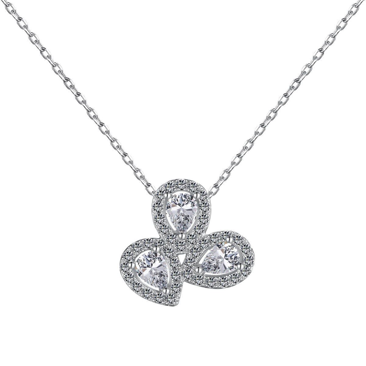 [Royal]Elegant Flower Shape Pear Cut Necklace